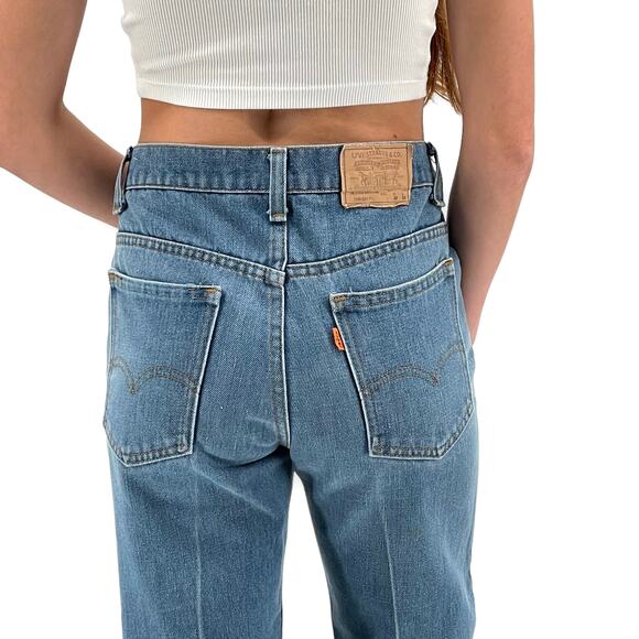 Vintage Levi's 917 Boot Cut Jeans Orange Tab SF 207 Made in the USA | 29" x 29" - Picture 9 of 16